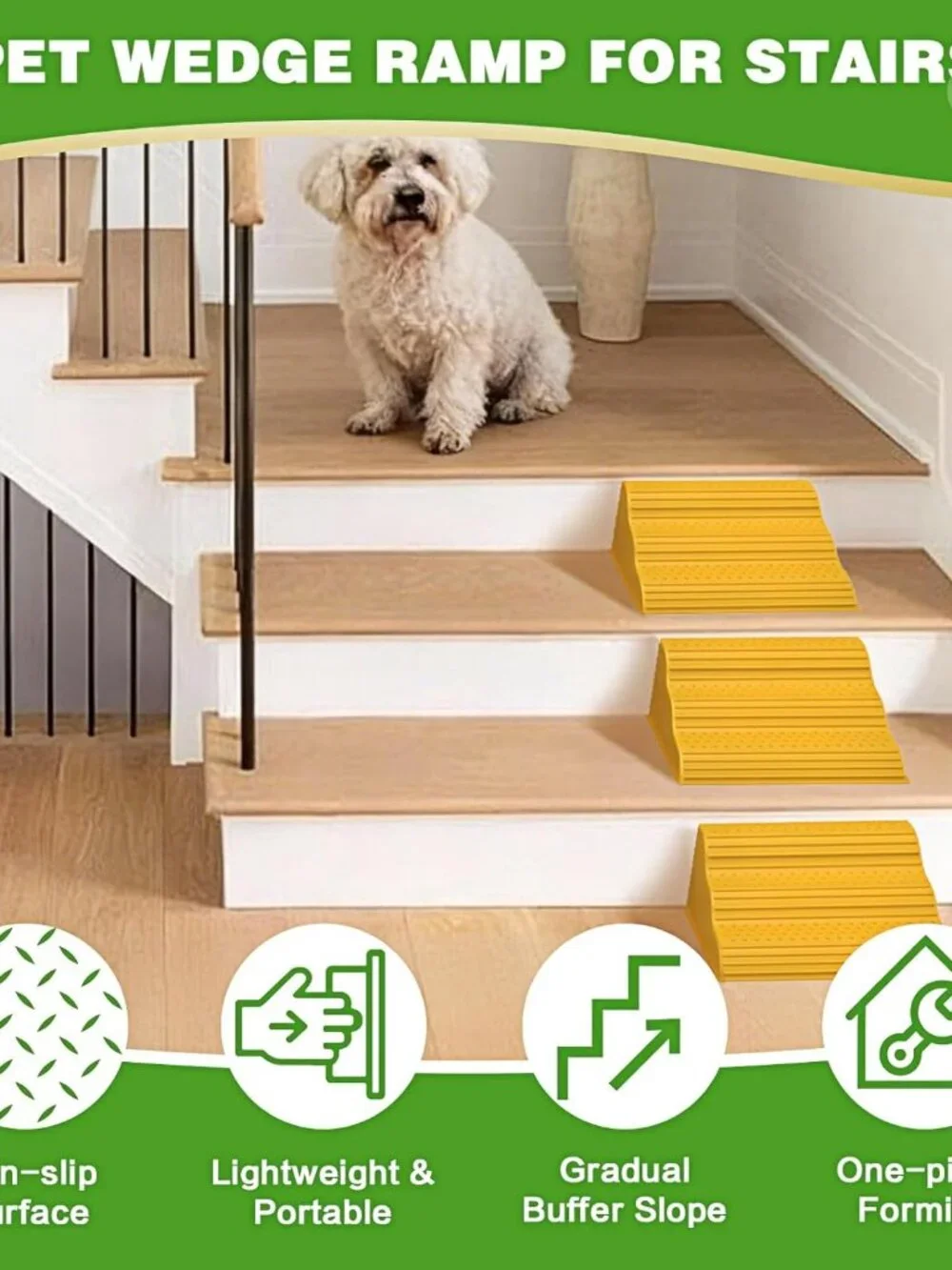 Moderate 3-Step Stair Ramp for Aged & Injured Pets 2PCS